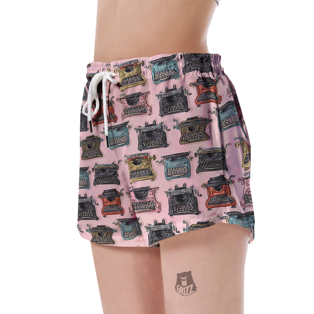 Pattern Print Typewriter Women's Shorts-grizzshop
