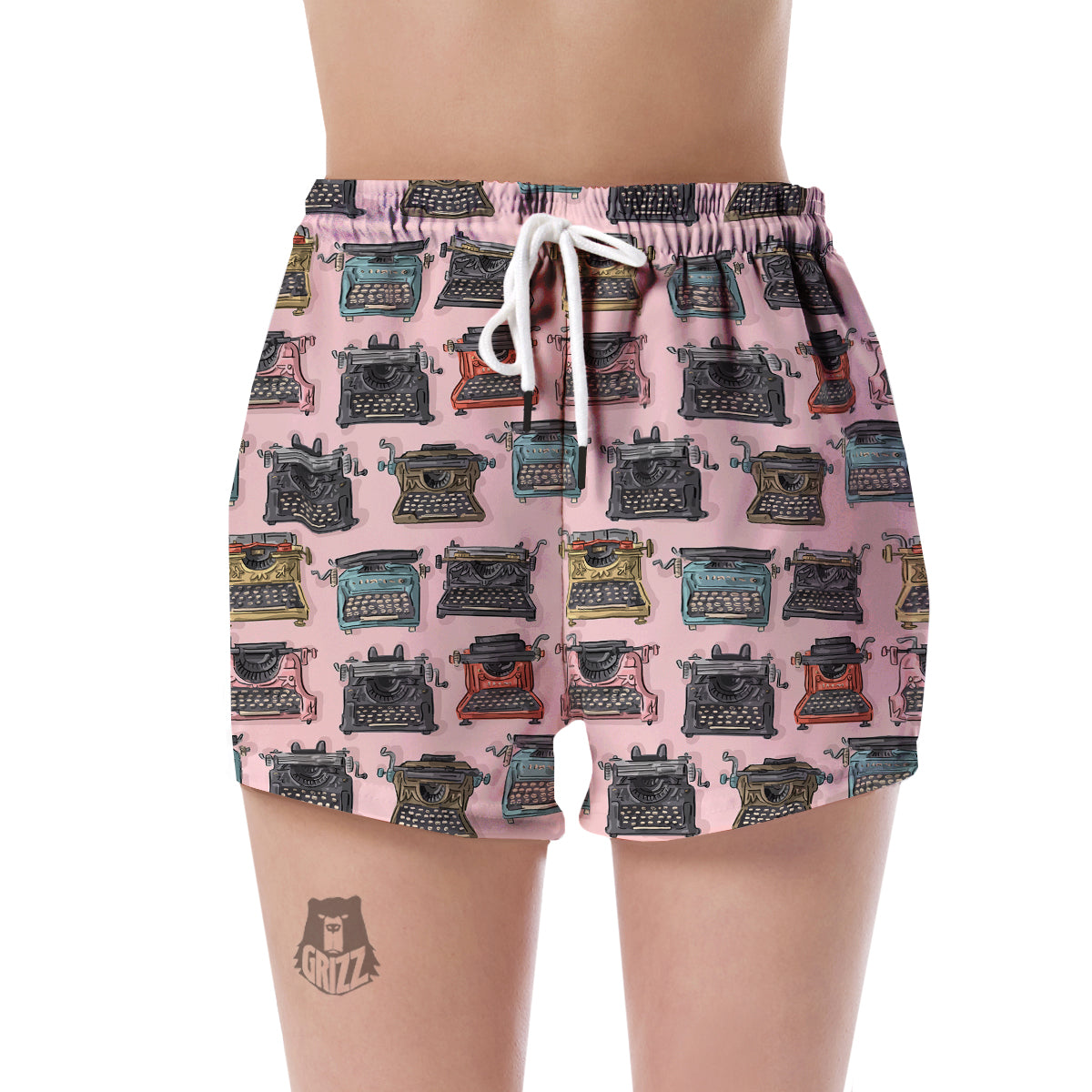 Pattern Print Typewriter Women's Shorts-grizzshop
