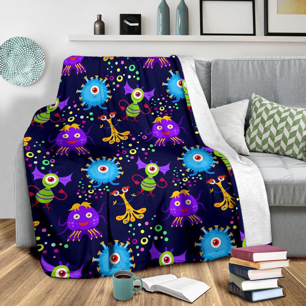 Pattern Print Ufo Alien Blanket-grizzshop