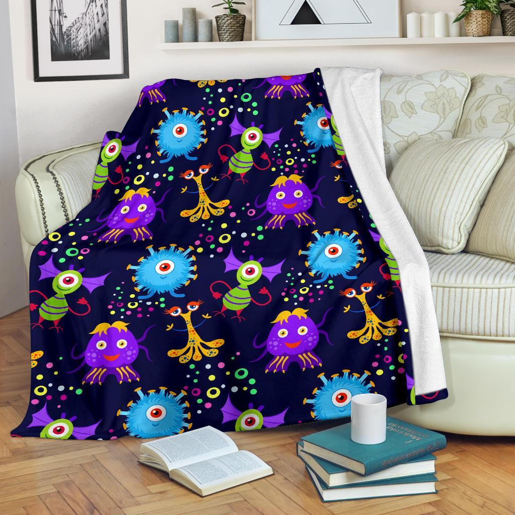Pattern Print Ufo Alien Blanket-grizzshop
