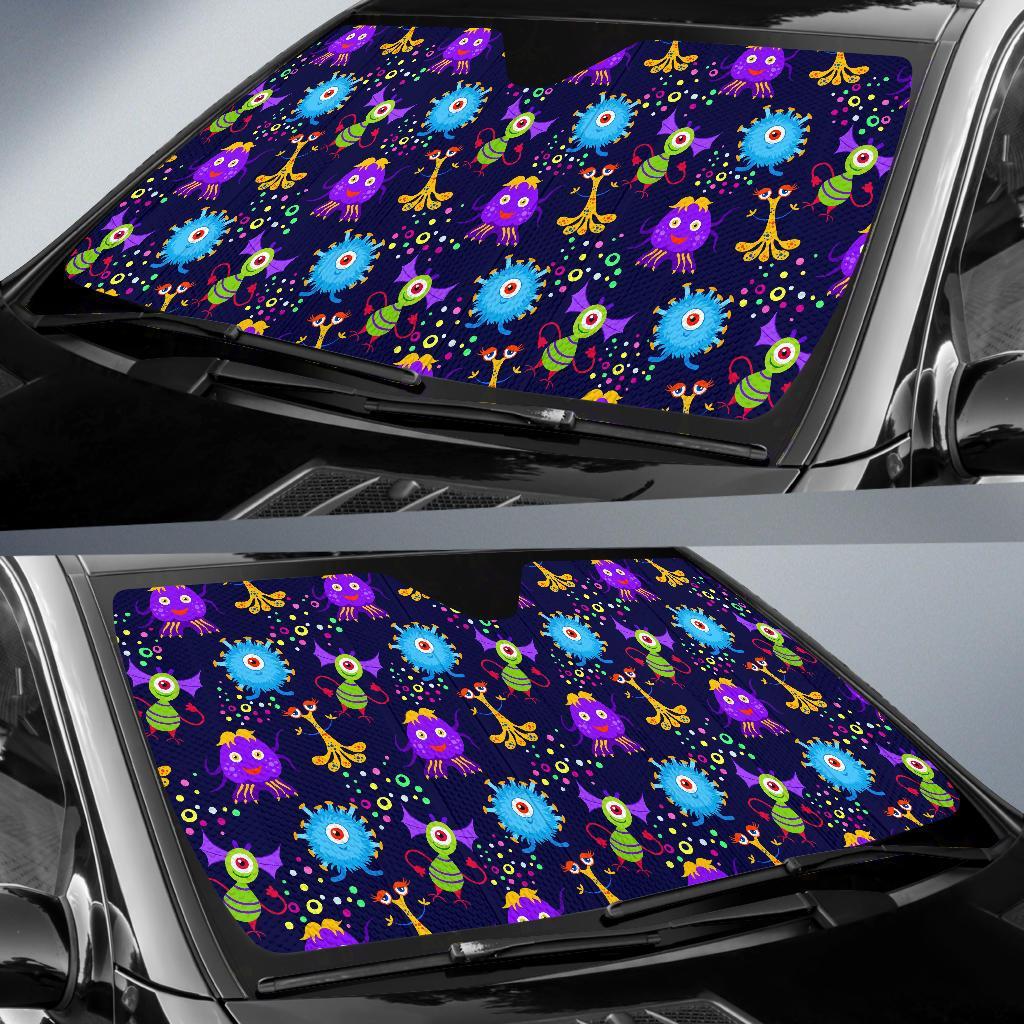 Pattern Print Ufo Alien Car Sun Shade-grizzshop