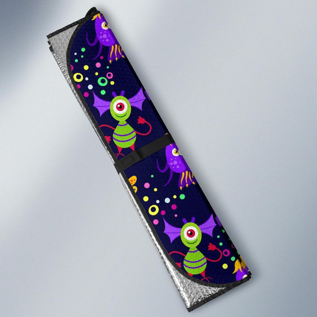 Pattern Print Ufo Alien Car Sun Shade-grizzshop
