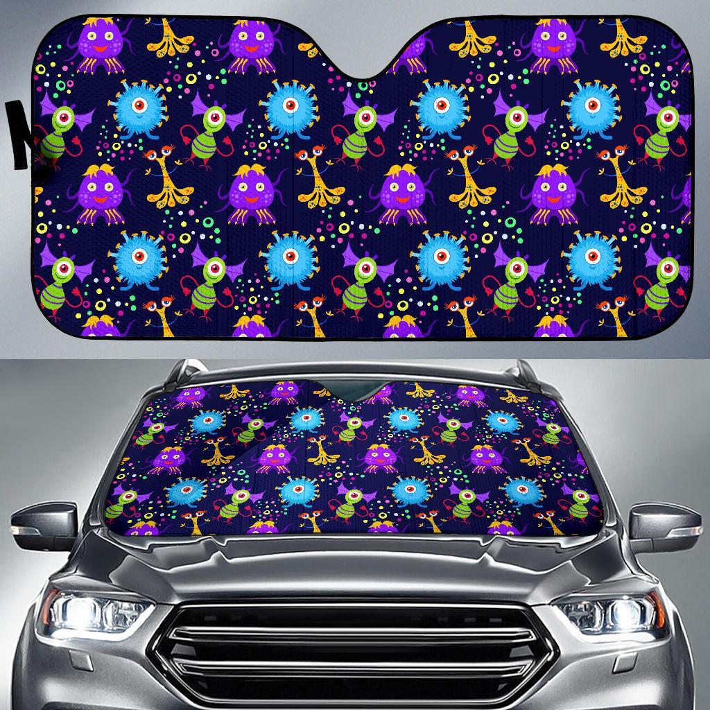 Pattern Print Ufo Alien Car Sun Shade-grizzshop