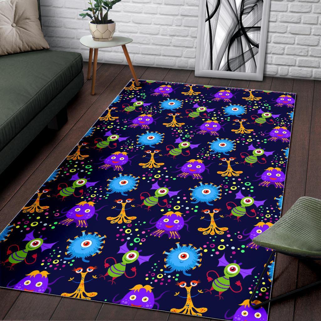 Pattern Print Ufo Alien Floor Mat-grizzshop