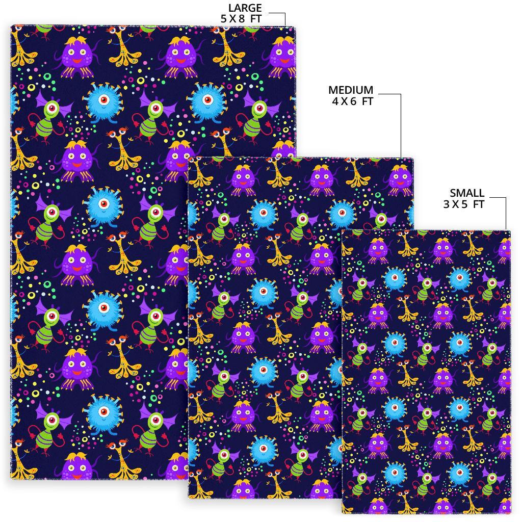 Pattern Print Ufo Alien Floor Mat-grizzshop