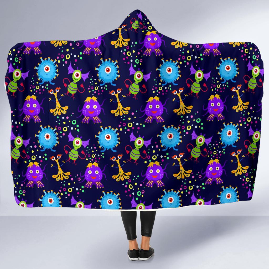 Pattern Print Ufo Alien Hooded Blanket-grizzshop