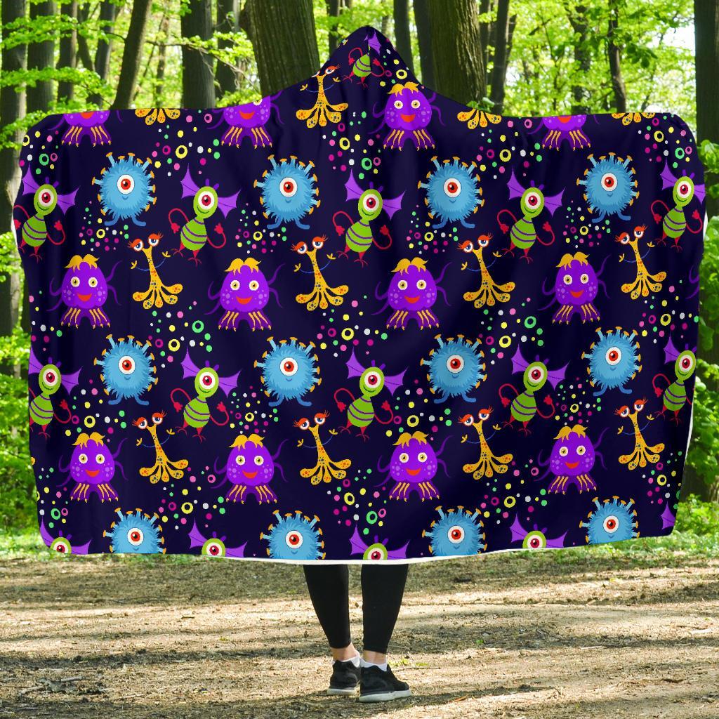 Pattern Print Ufo Alien Hooded Blanket-grizzshop