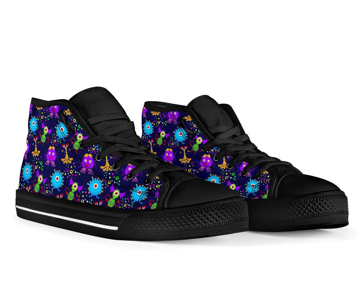Pattern Print Ufo Alien Men Women's High Top Shoes-grizzshop