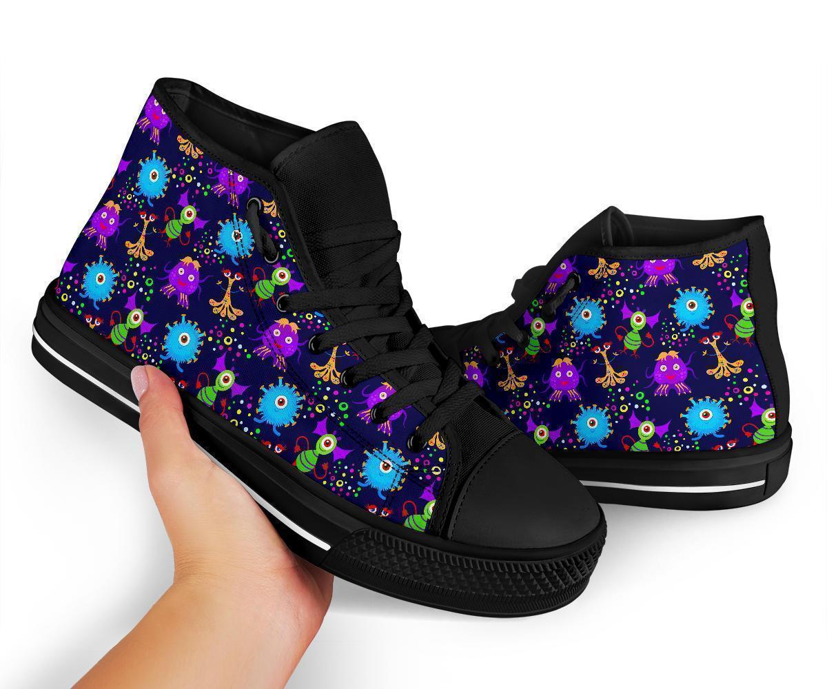 Pattern Print Ufo Alien Men Women's High Top Shoes-grizzshop