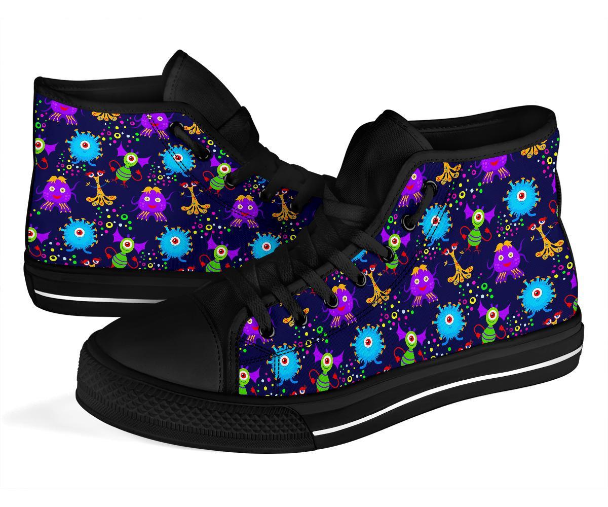 Pattern Print Ufo Alien Men Women's High Top Shoes-grizzshop