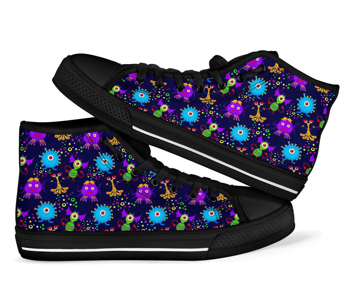 Pattern Print Ufo Alien Men Women's High Top Shoes-grizzshop