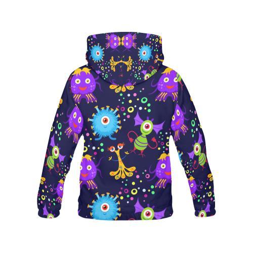 Pattern Print Ufo Alien Print Men Pullover Hoodie-grizzshop