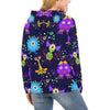 Pattern Print Ufo Alien Print Women Pullover Hoodie-grizzshop