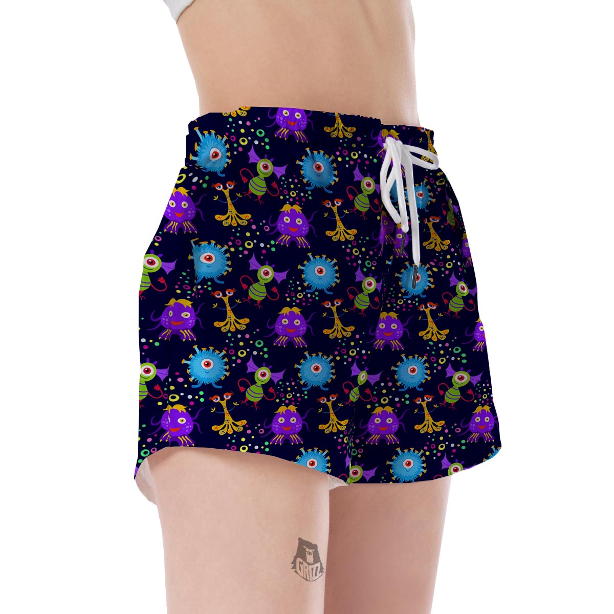 Pattern Print Ufo Alien Women's Shorts-grizzshop