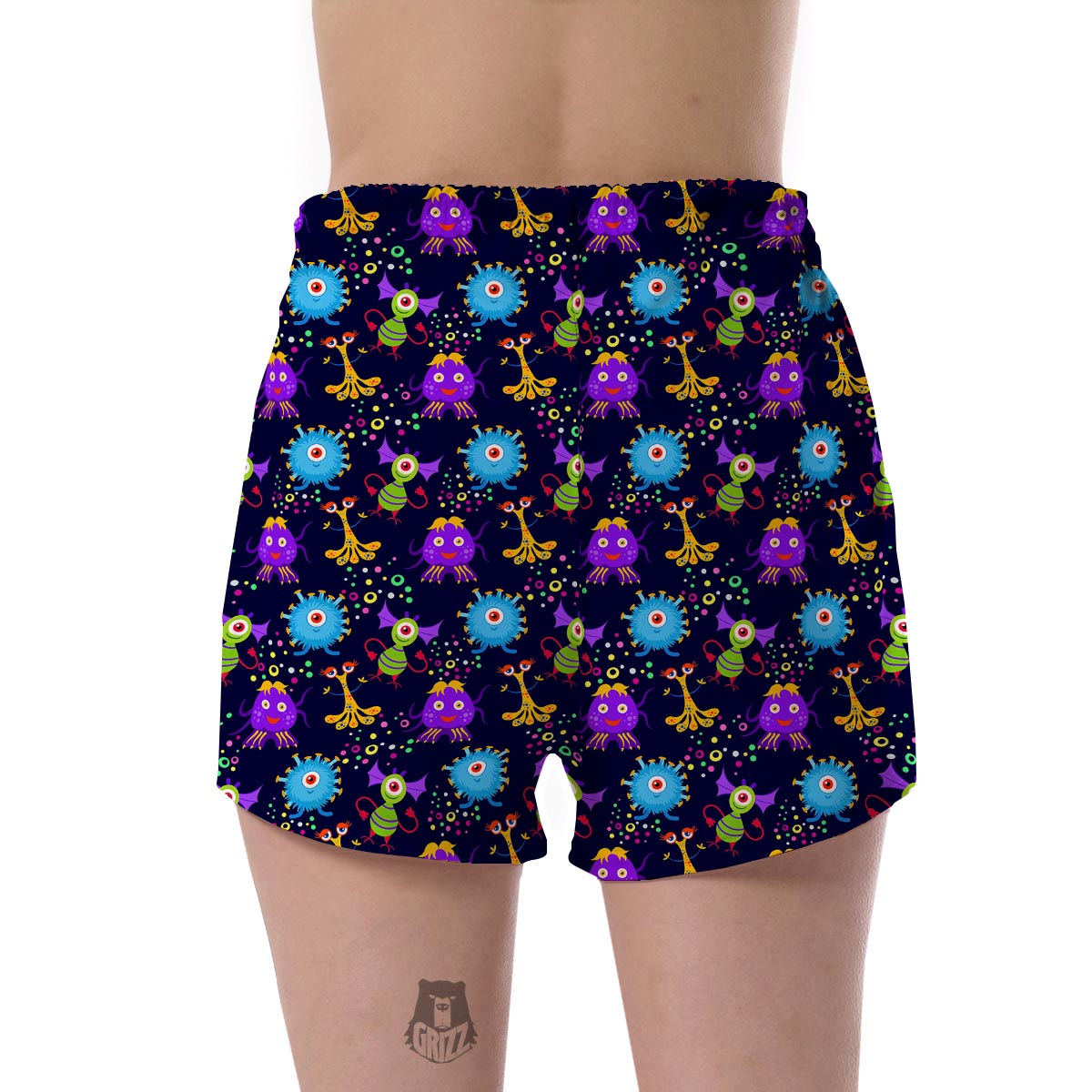 Pattern Print Ufo Alien Women's Shorts-grizzshop