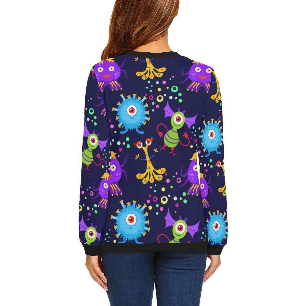 Pattern Print Ufo Alien Women's Sweatshirt-grizzshop