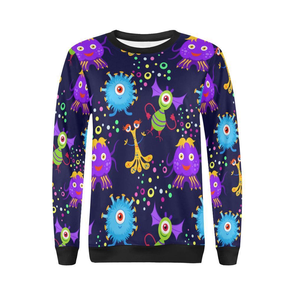 Pattern Print Ufo Alien Women's Sweatshirt-grizzshop