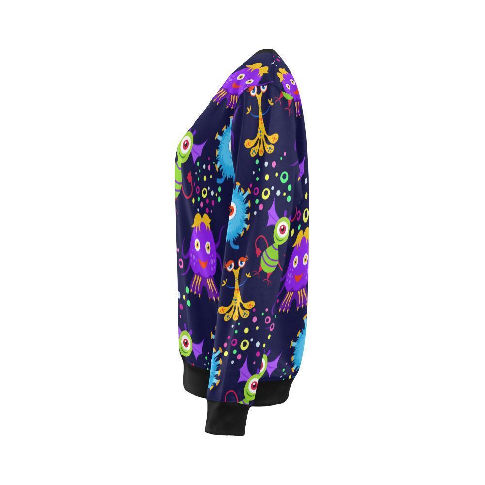 Pattern Print Ufo Alien Women's Sweatshirt-grizzshop