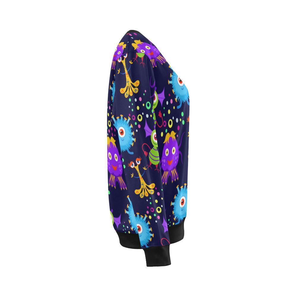 Pattern Print Ufo Alien Women's Sweatshirt-grizzshop