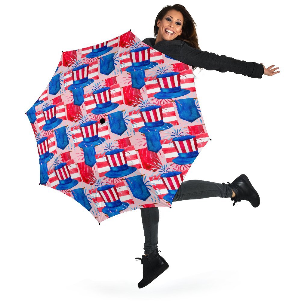 Pattern Print Uncle Sam Automatic Foldable Umbrella-grizzshop