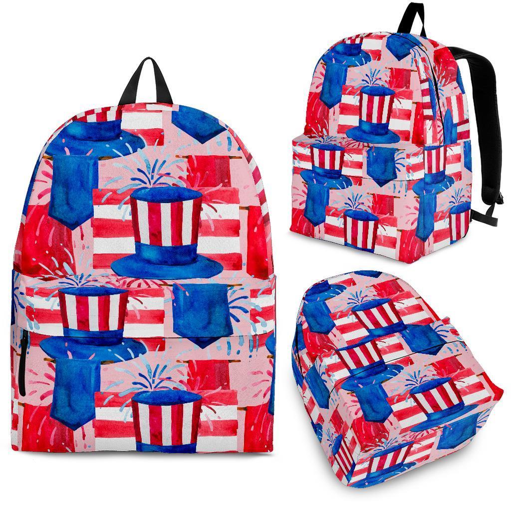 Pattern Print Uncle Sam Backpack-grizzshop