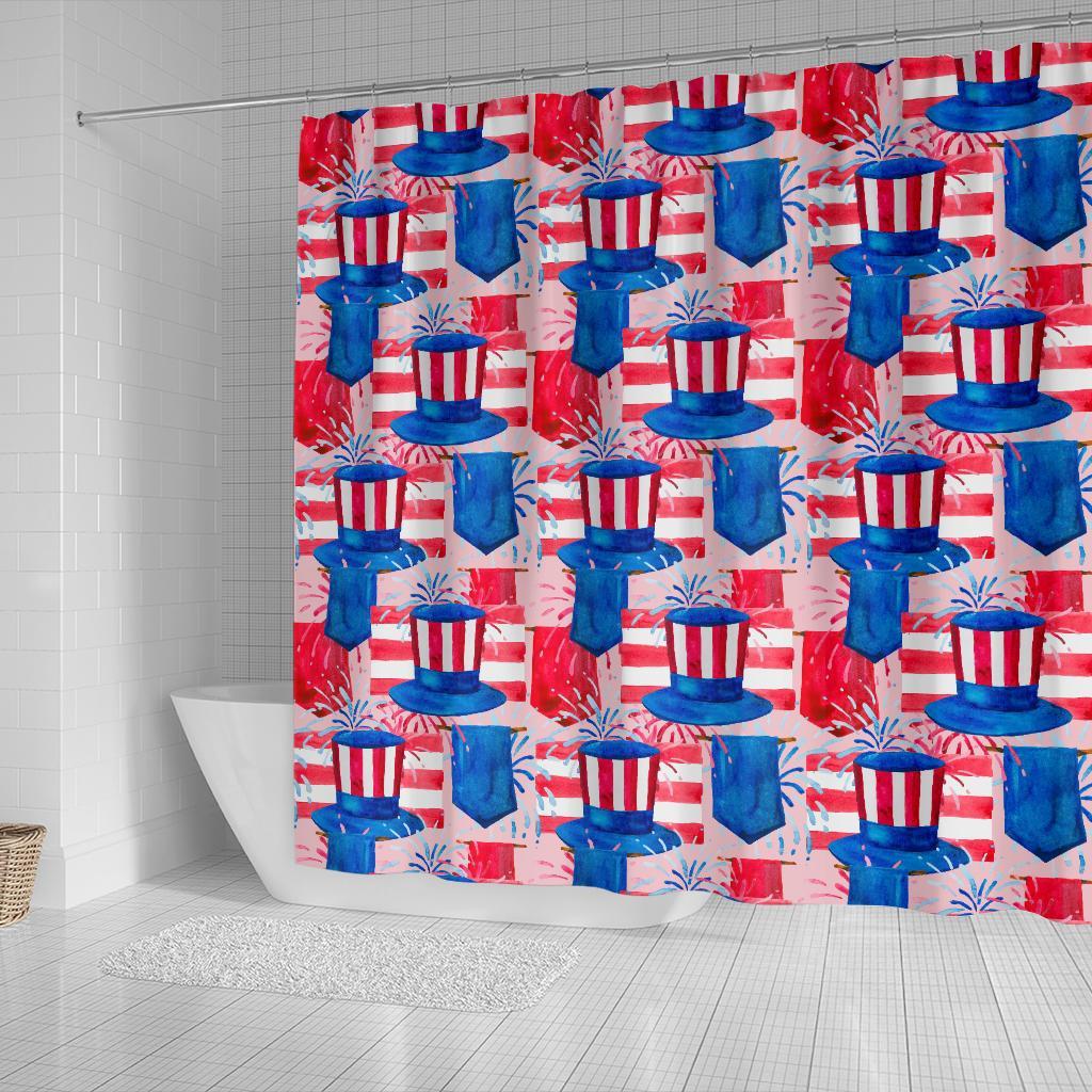 Pattern Print Uncle Sam Bathroom Shower Curtain-grizzshop