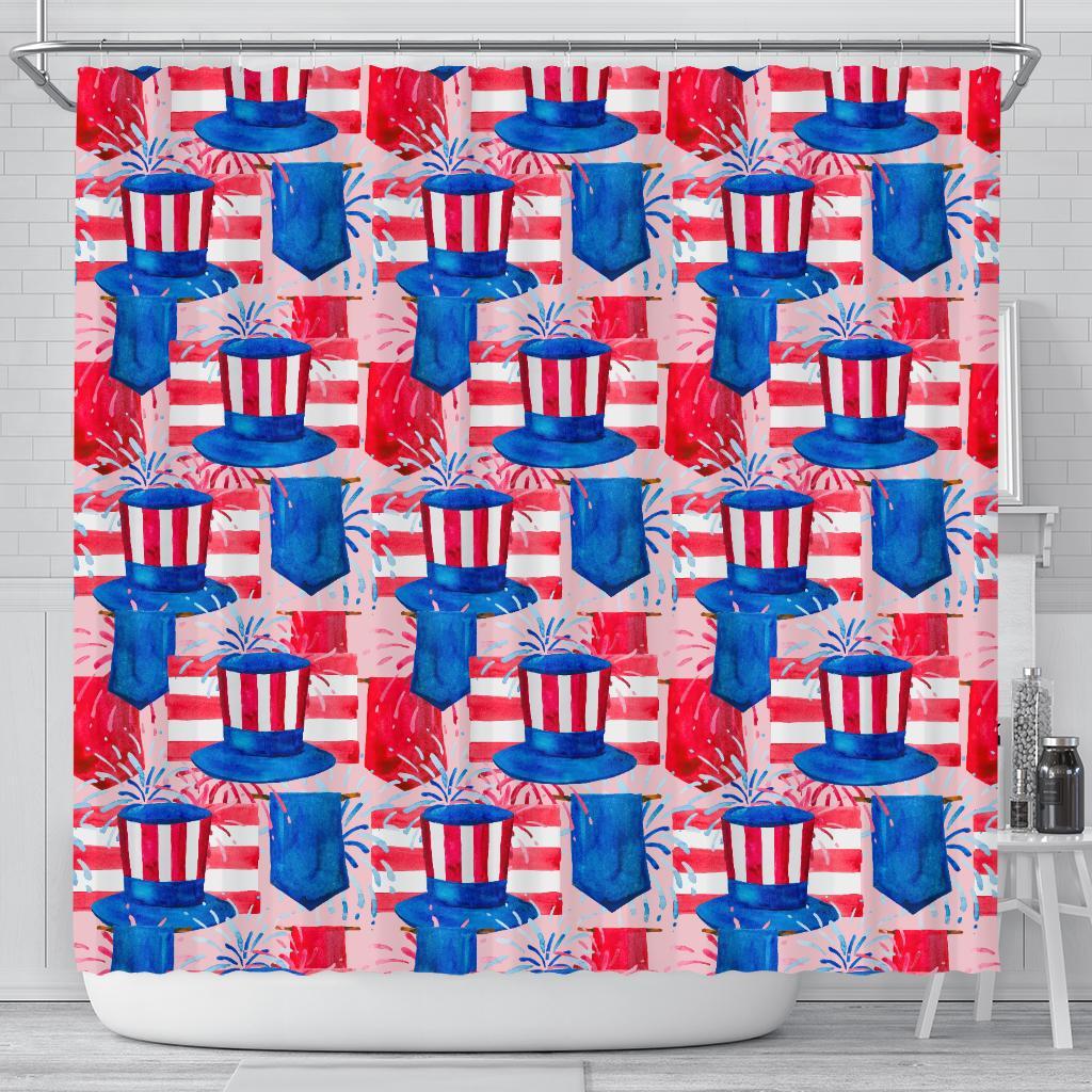 Pattern Print Uncle Sam Bathroom Shower Curtain-grizzshop