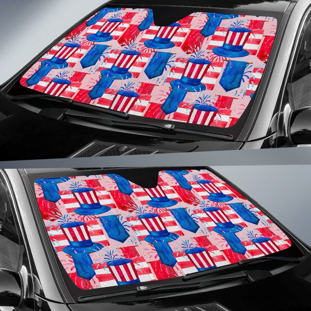 Pattern Print Uncle Sam Car Sun Shade-grizzshop