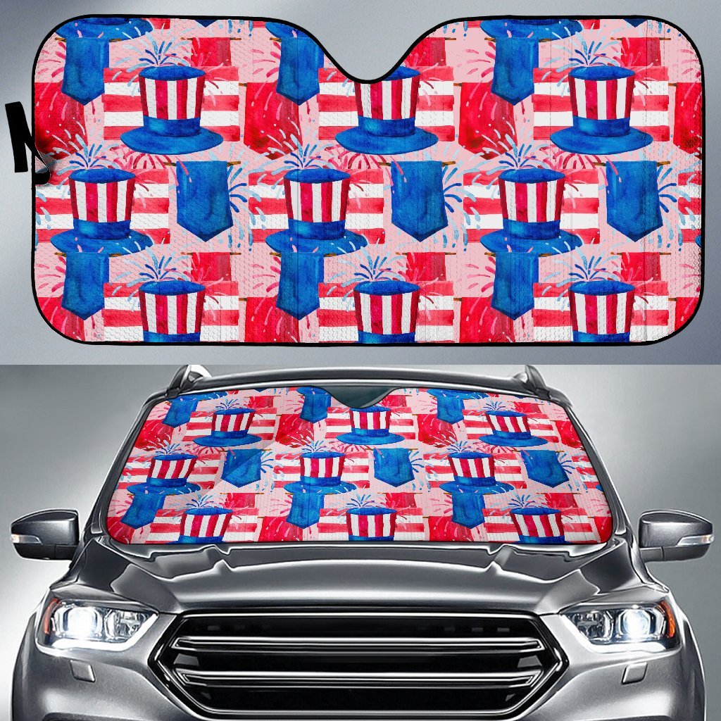 Pattern Print Uncle Sam Car Sun Shade-grizzshop