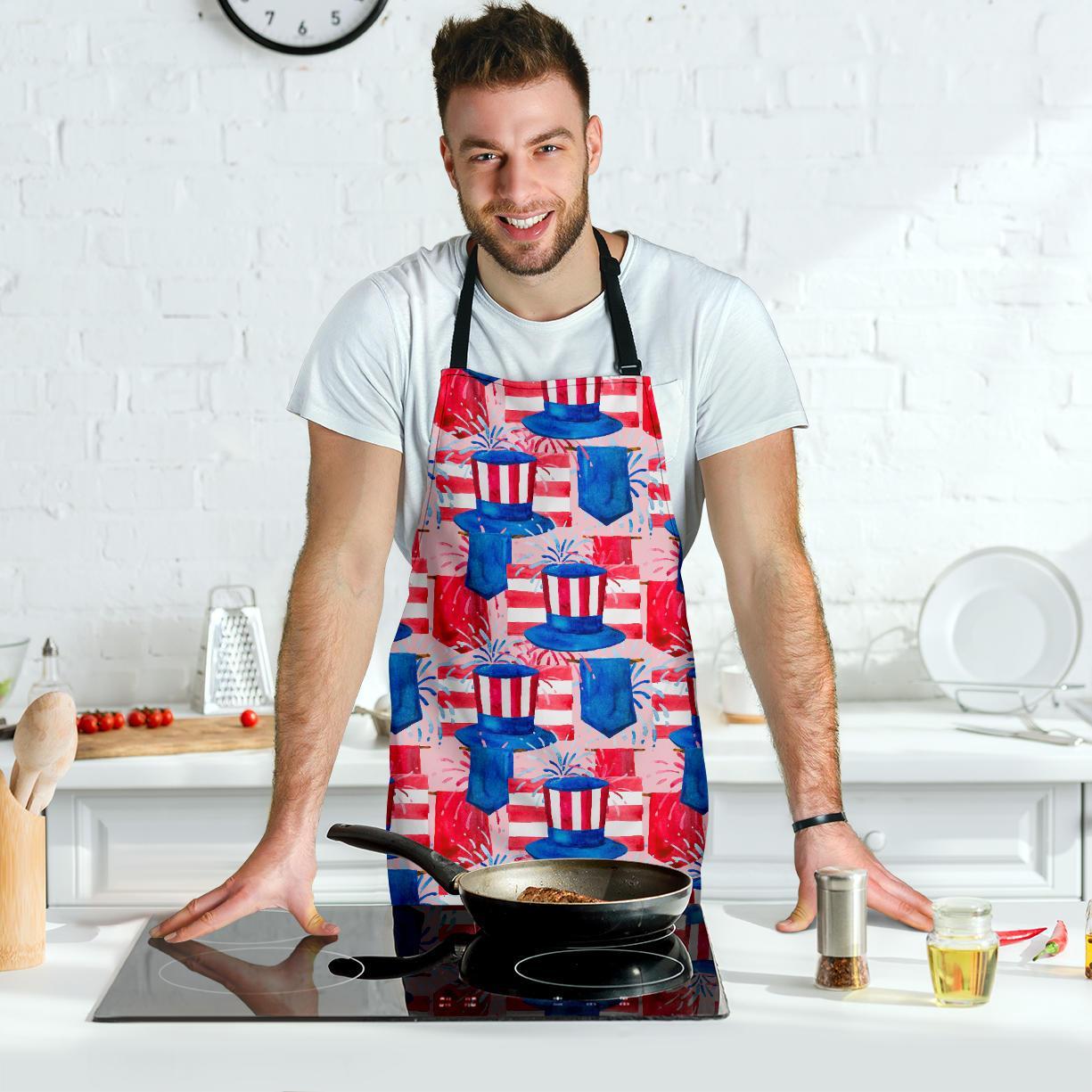 Pattern Print Uncle Sam Men's Apron-grizzshop