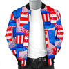 Pattern Print Uncle Sam Men's Bomber Jacket-grizzshop