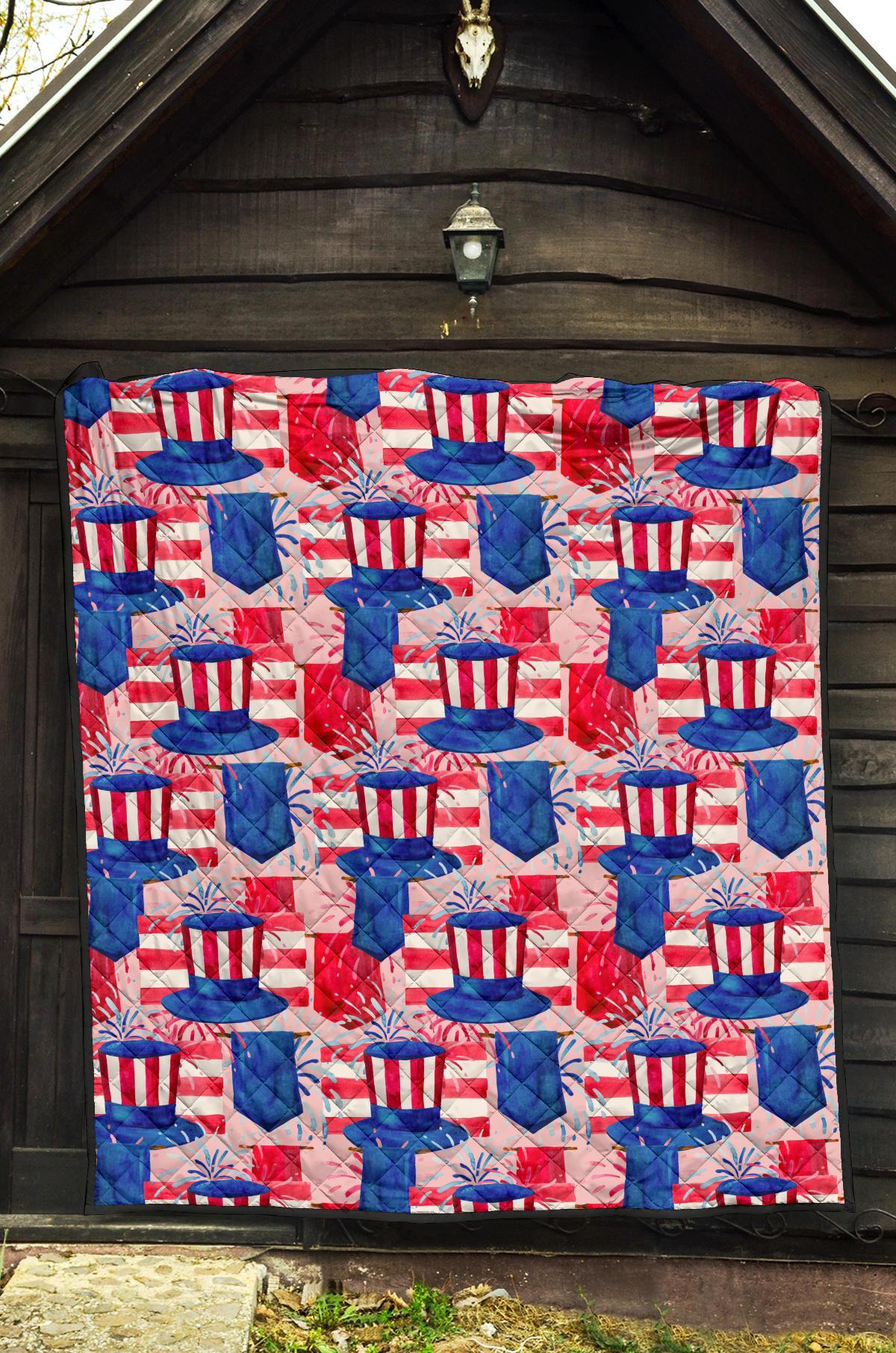 Pattern Print Uncle Sam Quilt-grizzshop