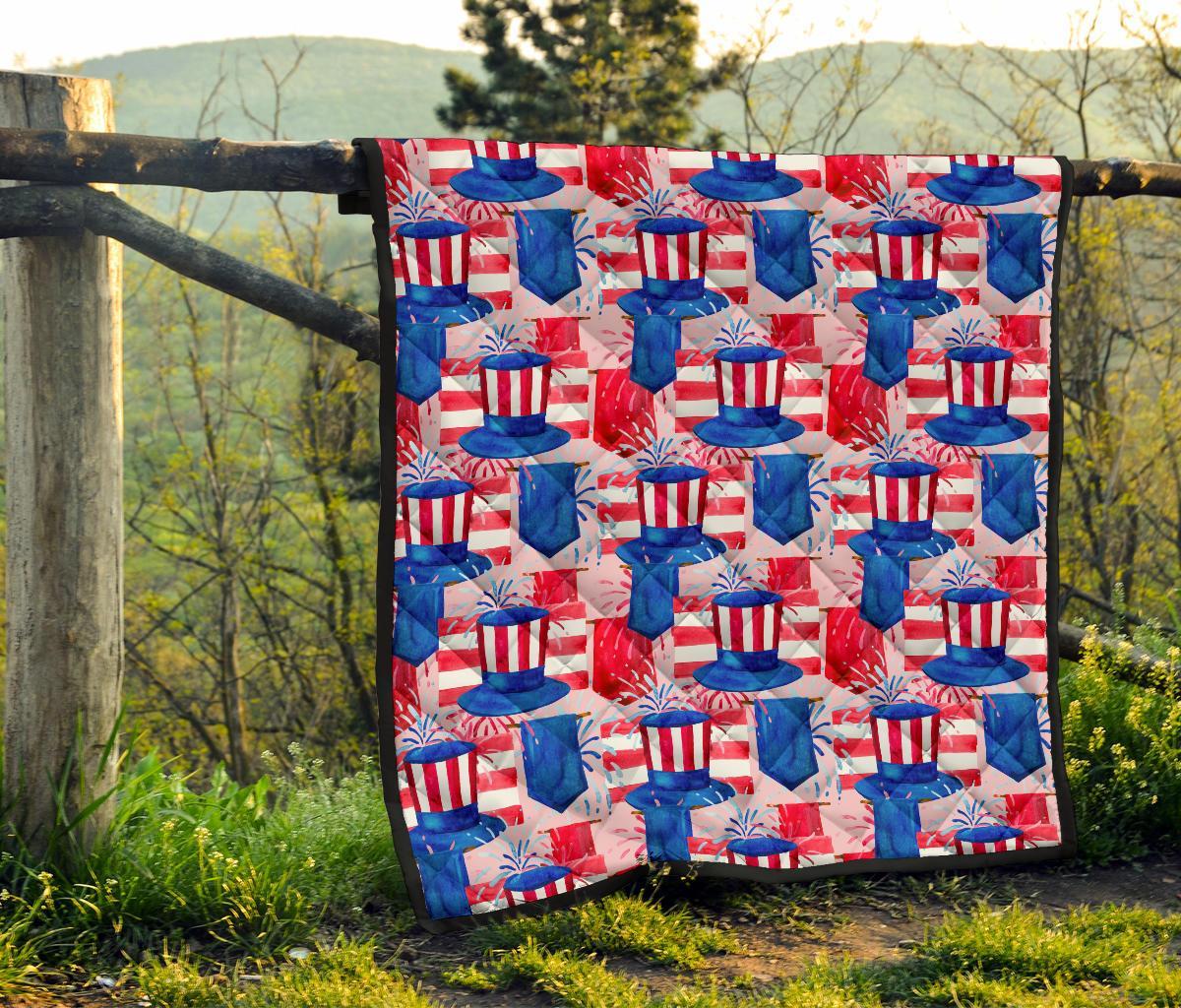 Pattern Print Uncle Sam Quilt-grizzshop