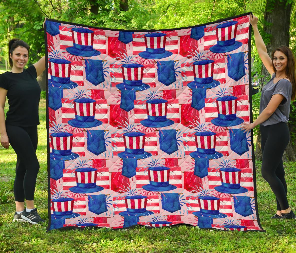 Pattern Print Uncle Sam Quilt-grizzshop