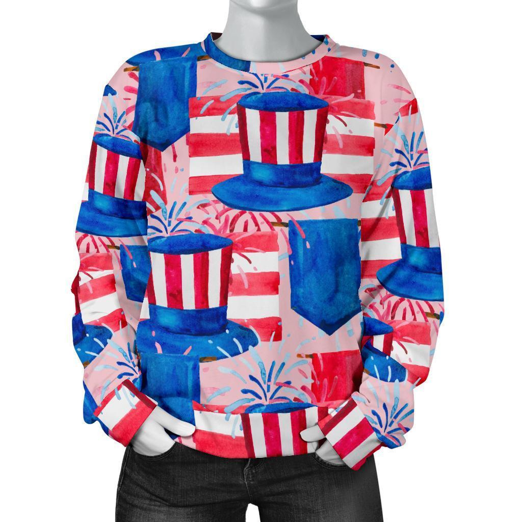 Pattern Print Uncle Sam Women's Sweatshirt-grizzshop