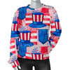 Pattern Print Uncle Sam Women's Sweatshirt-grizzshop