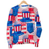 Pattern Print Uncle Sam Women's Sweatshirt-grizzshop