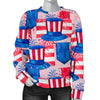 Pattern Print Uncle Sam Women's Sweatshirt-grizzshop