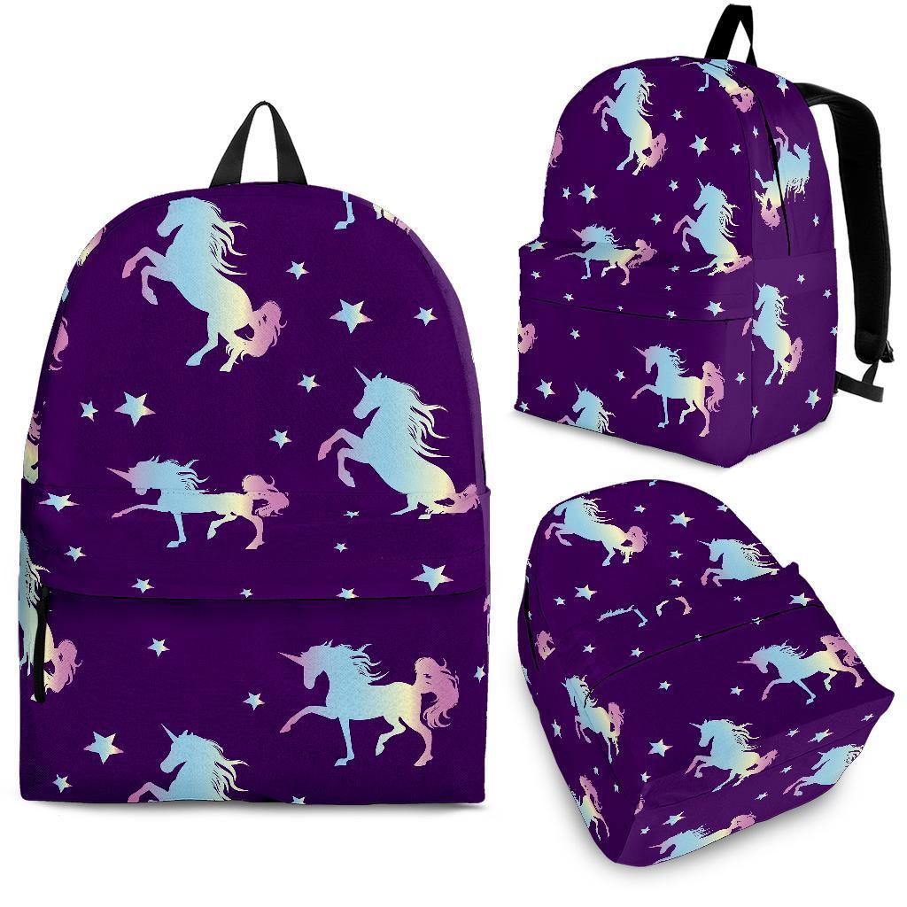 Pattern Print Unicorn Backpack-grizzshop