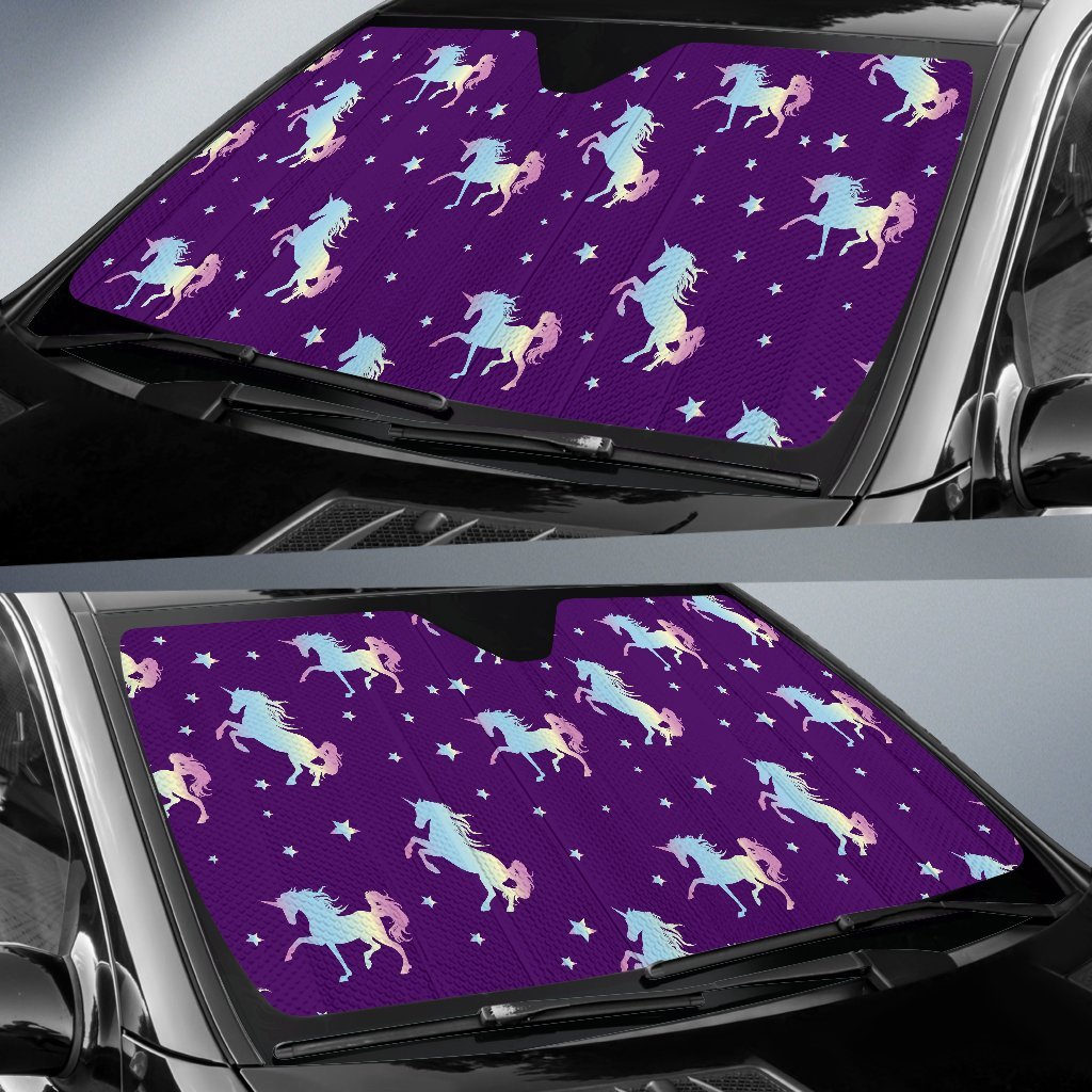 Pattern Print Unicorn Car Sun Shade-grizzshop