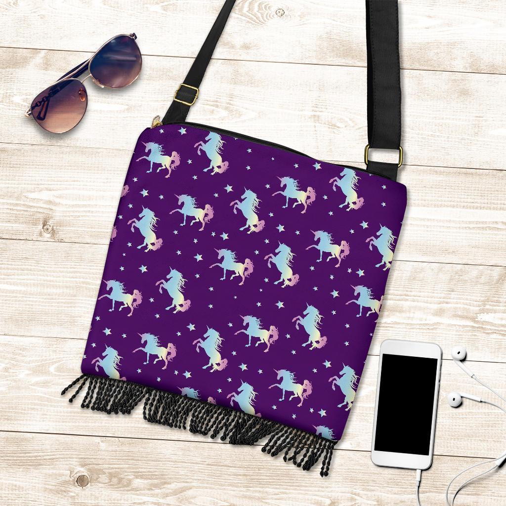 Pattern Print Unicorn Crossbody bags-grizzshop