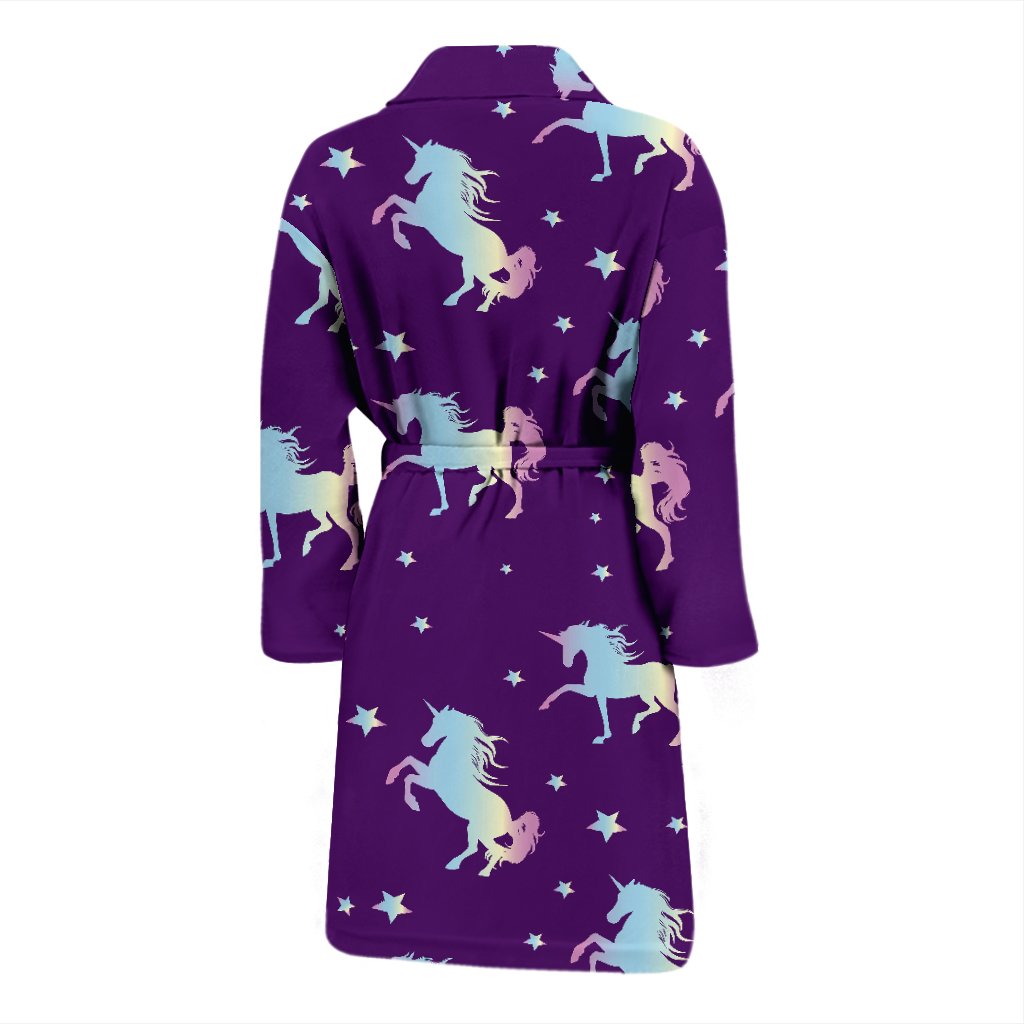 Pattern Print Unicorn Men Long Robe-grizzshop