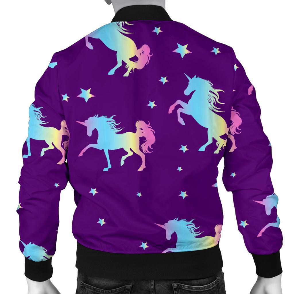 Pattern Print Unicorn Men's Bomber Jacket-grizzshop