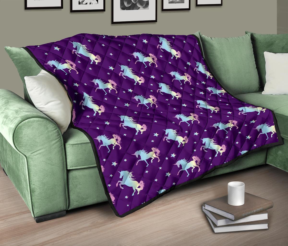 Pattern Print Unicorn Quilt-grizzshop