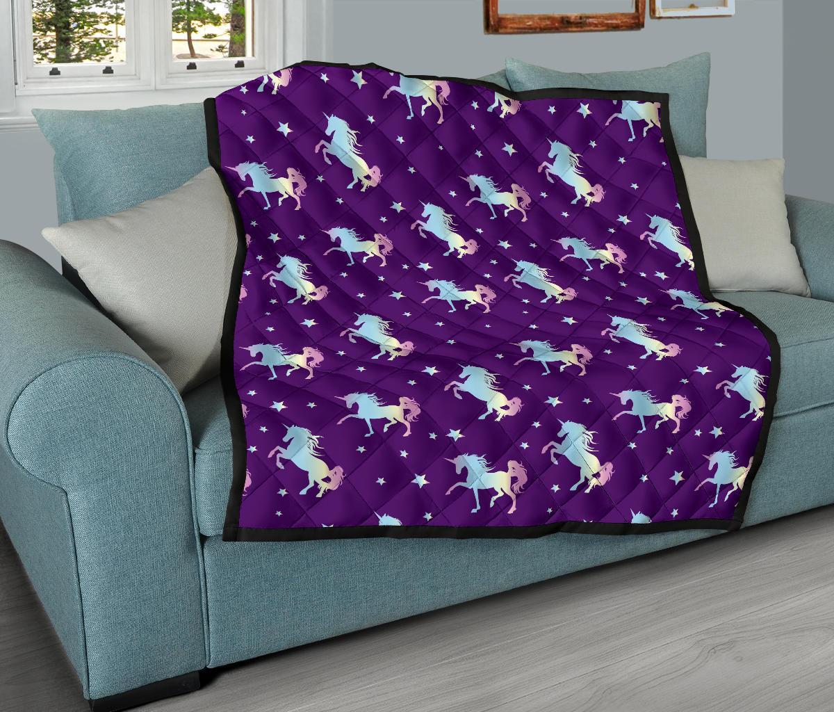 Pattern Print Unicorn Quilt-grizzshop