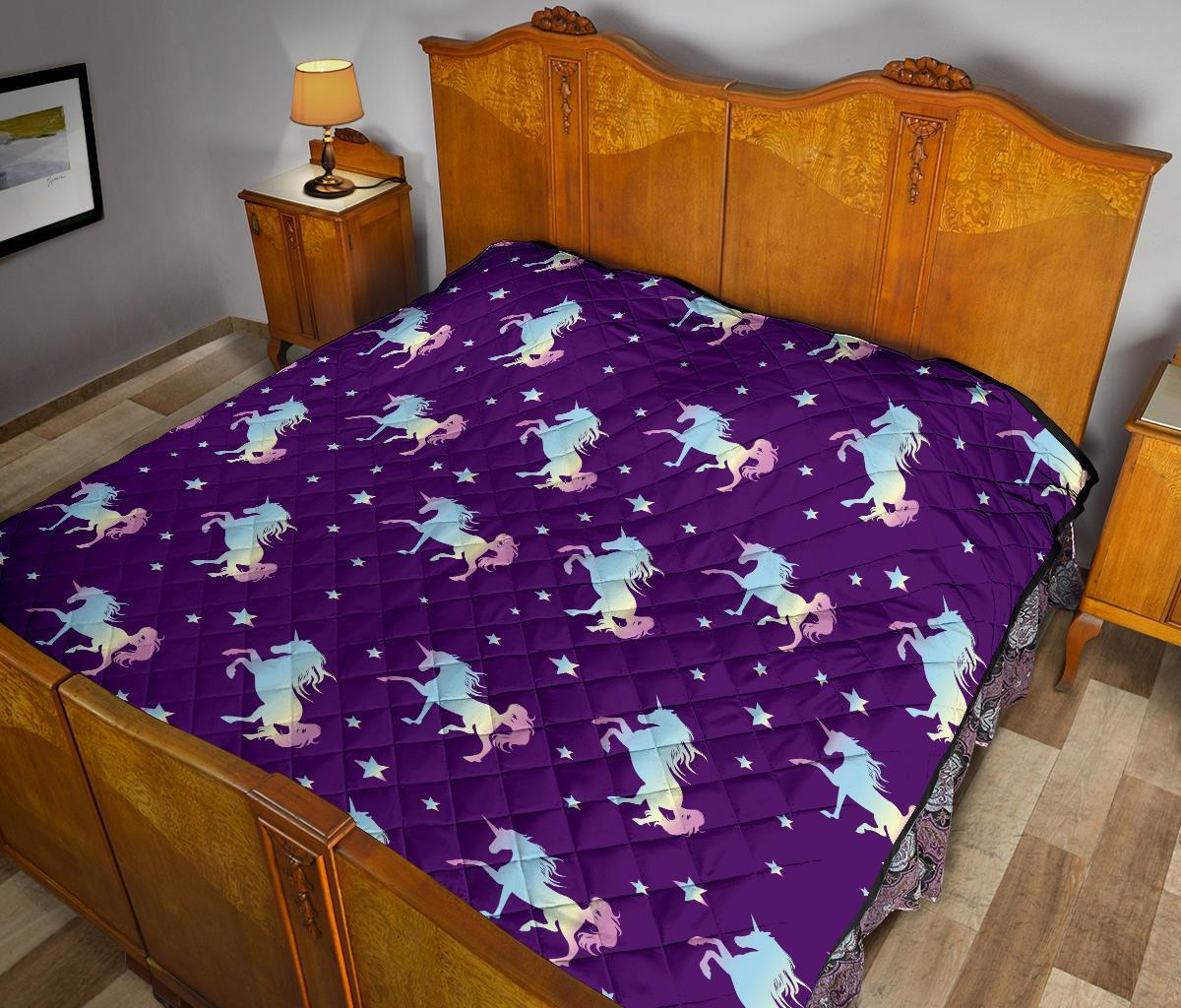 Pattern Print Unicorn Quilt-grizzshop