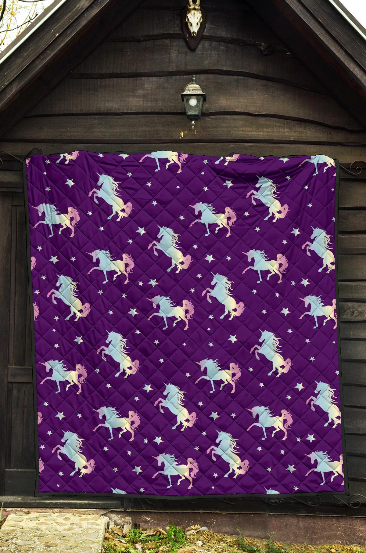 Pattern Print Unicorn Quilt-grizzshop