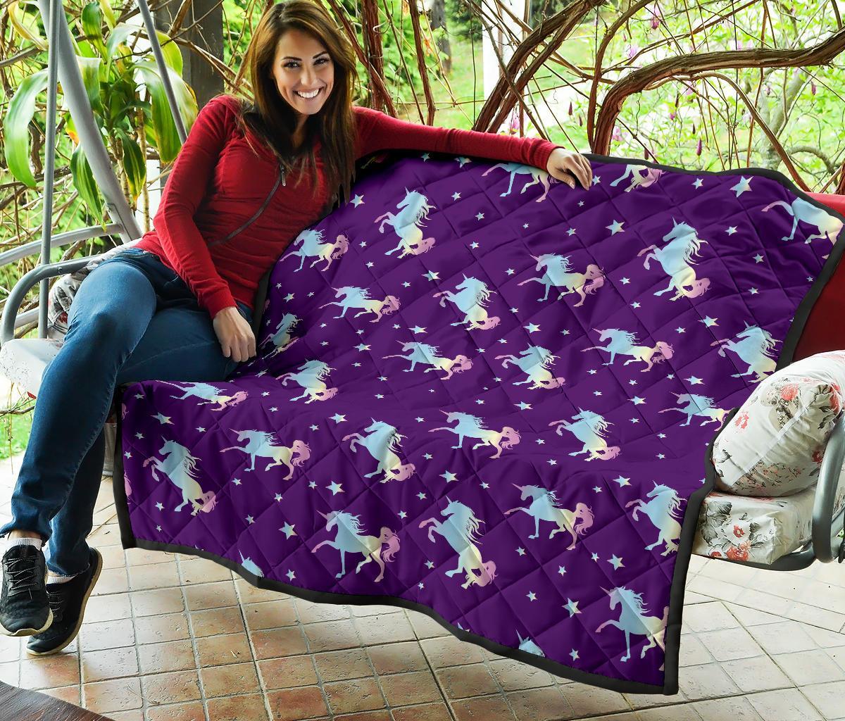 Pattern Print Unicorn Quilt-grizzshop