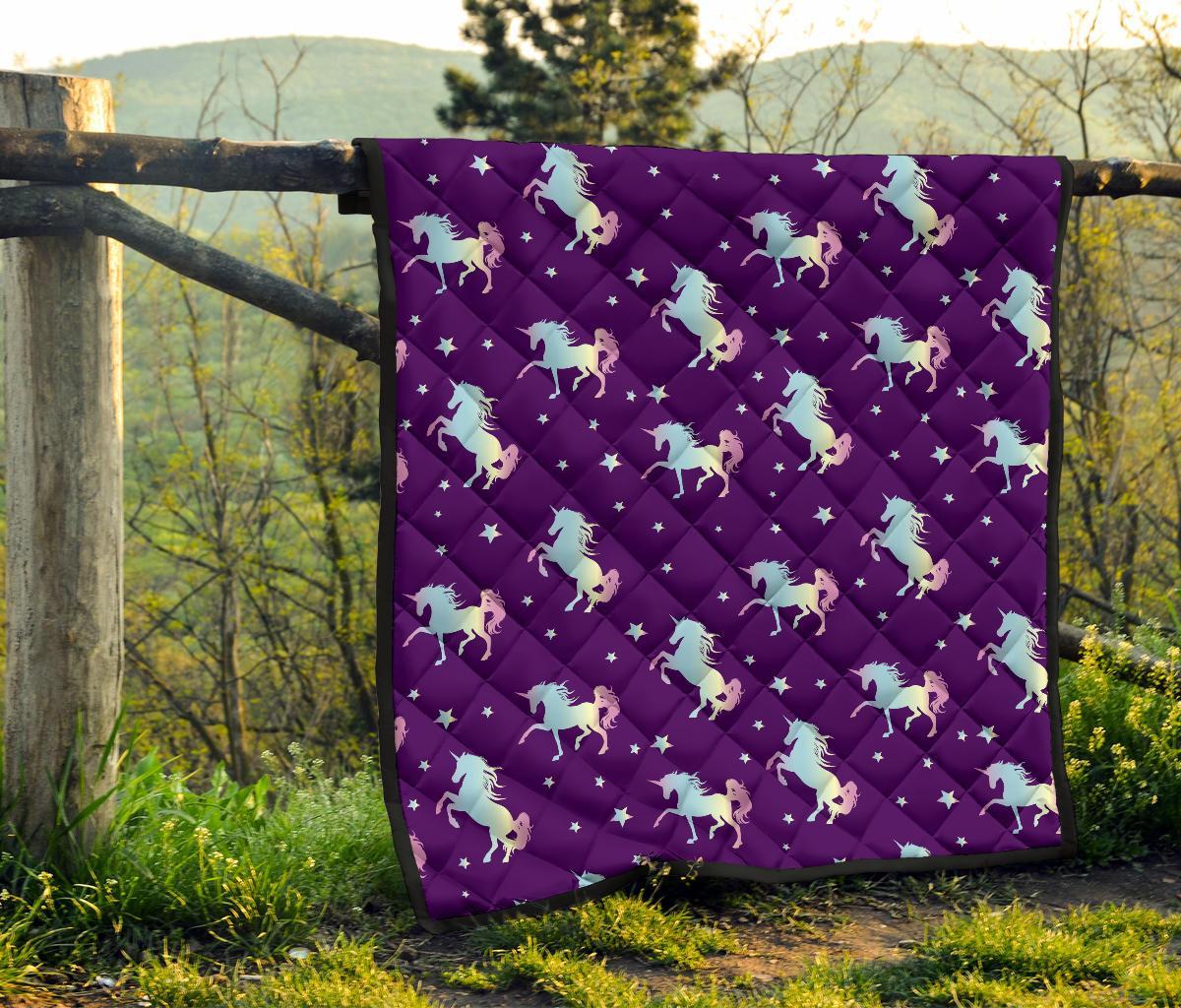 Pattern Print Unicorn Quilt-grizzshop