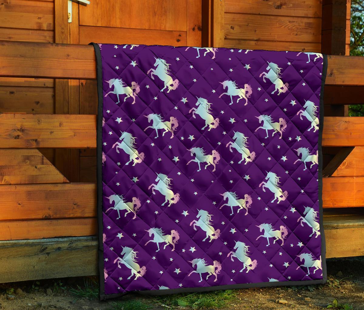 Pattern Print Unicorn Quilt-grizzshop